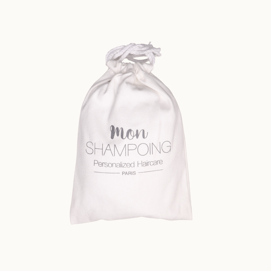 Serviette à cheveux ultra-absorbante et sa pochette de rangement en coton bio